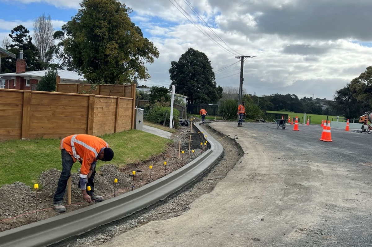 Kerb and channel renewal on Plunket Street in Dargaville.