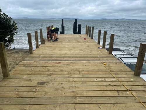 Pouto wharf takes shape